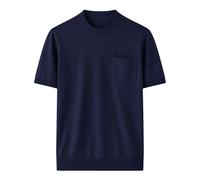 Paolo Pecora - T-shirt girocollo a coste - - Tops - Uomo - Blu - L