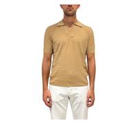 Paolo Pecora, ,Tops ,Uomo ,Beige ,M Polo Beige in Cotone con Vita Elastica