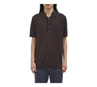 Paolo Pecora, ,Tops ,Uomo ,Marrone ,L Polo in Maglia di Seta