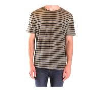 Paolo Pecora, ,Tops ,Uomo ,Multicolore ,L Magliette a righe in lino con scollo rotondo