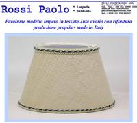 Paolo Rossi paralume Juta avorio con rifinitura blu e oro - produzione propria