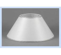 Paolo Rossi Paralume Prime stile Moderno Cappello Modello Cinese in Tessuto Bianco e PVC con rifinitura argento - Produzione Propria - Made in Italy (diametro cm 30)