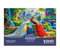 Paone Rompicapo 1000 Pezzi In Two Paones & Falls Cartone Di Alta Qualità, Un Premium Jigsaw Puzzle Per Enigma Di Abilità Logica, Ideale Per Attività Per Giorni Di Pioggia, Regalo Per L'inaugurazio
