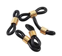 Paowsietiviity 50 pezzi terminali per occhiali da vista, per riparare catene, colore bianco e argento, Nero oro, 2.3x0.7cm