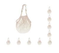 Paowsietiviity Borsa a rete per la spesa con tracolla lunga borsa riutilizzabile per frutta borsa a rete, Set da 10 (bianco), as description, come descrizione