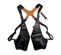 Paowsietiviity Borsa a tracolla con imbracatura e portafoglio, borsa ascellare, Steampunk, per bici e moto, colore nero, Nero , Harness Tasche
