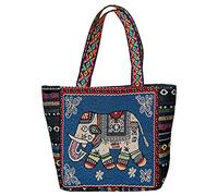 Paowsietiviity Borsa a tracolla da donna, in tela, leggera, con motivo floreale, 30 x 9 x 21 cm, Elefante Blu, 30x9x21 Cm, 30x9x21 cm