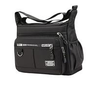 Paowsietiviity Borsa a tracolla da uomo con chiusura a cerniera Borsa a tracolla da ragazza Oxford multistrato blu 31 x 12 x 24 cm, Nero, 31 x 12 x 24 cm, 31 x 12 x 24 cm