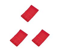 Paowsietiviity Cinghia di estensione reggiseno Extender fibbia 3 file 3 ganci accessori clip fascia posteriore sostituzione intimo intimo bianco, Set da 3 (rosso), as description