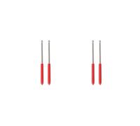 Paowsietiviity Coppia di bacchette telescopiche portatili in argento per la danza del ventre con ali di Isis, Set da 2 (argento+rosso), 23-100cm