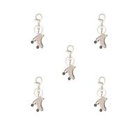 Paowsietiviity Portachiavi a forma di scarpa con pattini a rotelle, ciondolo per borsa, portachiavi con strass, rosa, Set da 5 (bianco), as description