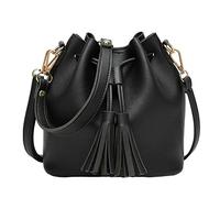 Paowsietiviity Secchiello Borsa a tracolla con coulisse Borsa Borsetta Piccola Shopping Verde 22x11x19 cm, Nero, 22x11x19 Cm, 22x11x19 cm