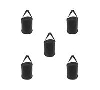 Paowsietiviity Set di 5 borse rotonde a secchiello per lo sport, per lo sport, le palline da tennis, colore: nero