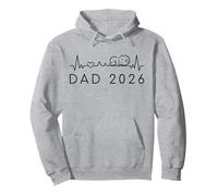Papà 2026 Annuncio del bambino Battito cardiaco per presto essere papà Felpa con Cappuccio