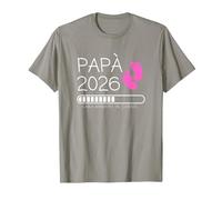 papà 2026 Loading Annuncio Gravidanza Bimba Femmina Maglietta, Uomo, Ardesia, M