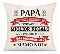 Papà Abbiamo Cercato di Trovarti Il Miglior Regalo Copricuscino Regalo per Uomo Padre da Figlia Figlio Regalo Festa del Papà Copricuscini Regali Decorativi Regali di Natale Compleanno (Papà-b)