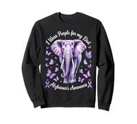 Papà Alzheimer's Awareness Elephant Wear Purple For My Dad Felpa
