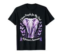 Papà Alzheimer's Awareness Elephant Wear Purple For My Dad Maglietta