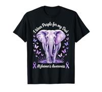 Papà Alzheimer's Awareness Elephant Wear Purple For My Dad Maglietta