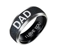 Papà Anello per la festa del papà Gioielli placcati in lega d'argento alla moda Anello per gioielli da uomo con ciondolo a forma di lettera del padre in argento Tenere Insieme Gli Anelli Senza (B, E)