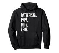 Papà Batterista Strumento Musicale Felpa con Cappuccio