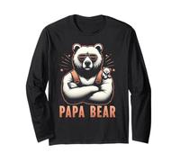 Papa Bear Funny Bears Amante degli animali Papà Padre Papà Papà Maglia a Manica
