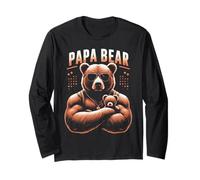 Papa Bear Funny Bears Amante degli animali Papà Padre Papà Papà Maglia a Manica