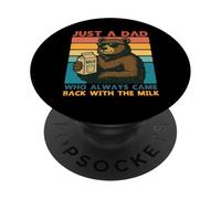 Papa Bear Just a Dad who always came back with the milk PopSockets PopGrip Adesivo