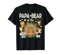Papa-Bear of The Wild One Safari Primo Compleanno Maglietta