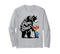 Papa Bear Rainbow Cub Orgoglio Gay Pride Supporto LGBTQ Maglia a Manica