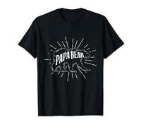 Papa Bear Retro Dad Daddy Grandpa Fathers Day Maglietta