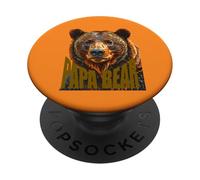 Papa Bear Testo Con Grande Orso Marrone PopSockets PopGrip Adesivo