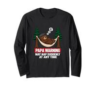 Papa Bear Warning May Nap Suddenly At Any Time Maglia a Manica