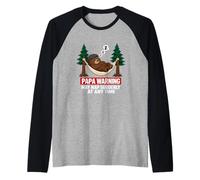 Papa Bear Warning May Nap Suddenly At Any Time Maglia con Maniche Raglan