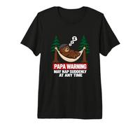 Papa Bear Warning May Nap Suddenly At Any Time Maglietta Premium