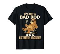 Papà Bod Bear Grilling BBQ Father Figure Divertente Festa del Papà Maglietta