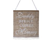 Papà che arriva la mamma Burlap Banner Rustic Country Wedding Hanging