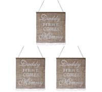 Papà che arriva la mamma Burlap Banner Rustic Country Wedding Hanging