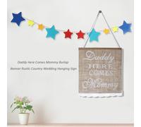 Papà che arriva la mamma Burlap Banner Rustic Country Wedding Hanging