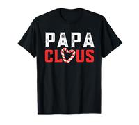 Papa Claus Funny Christmas Santa Candy Cane Heart Design Maglietta