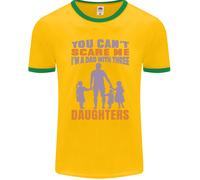 Papà Con Tre Figlie Divertente Padri Giorno Uomo Ringer