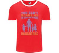 Papà Con Tre Figlie Divertente Padri Giorno Uomo Ringer