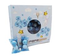 Papa Confetti Perle Cioccolato Elefante Celeste Gift Box Gr 400 Battesimo Nascita