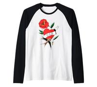 papà Cuore Padre Amore Rose Sparrow Maglia con Maniche Raglan