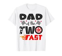 papà dei Due Veloce 2 Nd Compleanno Ragazzo Auto da Corsa Maglietta