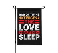 Papà dei gemelli Twice The Love Half The Sleep Bandiere da giardino 12x18 pollici Bandiera da giardino a doppia faccia Bandiere decorative per prato domestico, patio, Vacanze, Stagionali, per esterni
