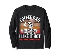Papà del caffè mi piace lo scheletro caldo Maglia a Manica