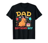 Papà Del Compleanno Ragazzo Carino Capybara Bambini Bday Famiglia Maglietta