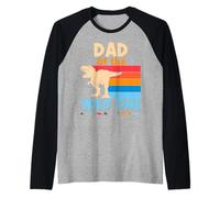 papà del Wild One Dinosauro 1° Compleanno Prima Cosa Dada Maglia con Maniche Raglan