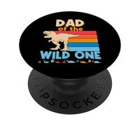 Papà del Wild One Dinosauro 1° Compleanno Prima Cosa Dada PopSockets PopGrip Adesivo
